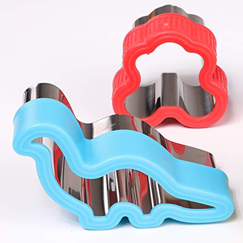 Magigift Stainless Steel Sandwiches Cutter Set, Dinosaur & Heart & Star Shapes Sandwiches Cutter Cookie Cutter -Food Grade Cookie Cutter Mold For Kids (Big+Medium, 8Pack) #TOP6