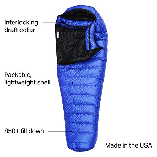 Bolsa de Dormir Western Mountaineering Ultralite 20 Grados Azul Real 6FT / Cierre Derecho miniatura 7