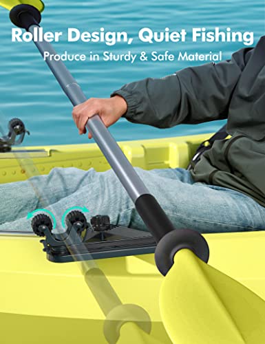 Yakhacker Doubleheader With Dual Kayak Paddle Holder, Multi-Functional Kayak Paddle/Net/Gaff Holder With Two Snapnstrap Tethers, Kayak Track Mount Accessories For Fishing #TOP3