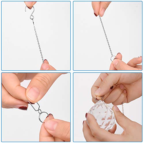 Sun Shine Catcher Chains For Pendant Prisms, 18.11 Inch Crystal Prismatic Ball Suspension Chain With Hook For Crystal Prism Decoration Diy Crystal Decoration(10Pcs) #TOP2