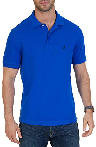 Nautica Men's Big-Tall Short Sleeve Solid Deck Polo Shirt Shirt, Bright Cobalt, 1X Big