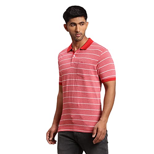 Image of Colorplus Men's Pure Cotton Solid Pattern Classic Fit Polo Neck Half Sleeve Casual T-Shirt