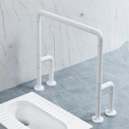 BHJWSA トイレの手すり 安全ハンドル 滑り止め 放置型手すり 防転落トイレ用手すり 浴室用サポートハンドル 壁掛け式滑り止めハンドル (白色)