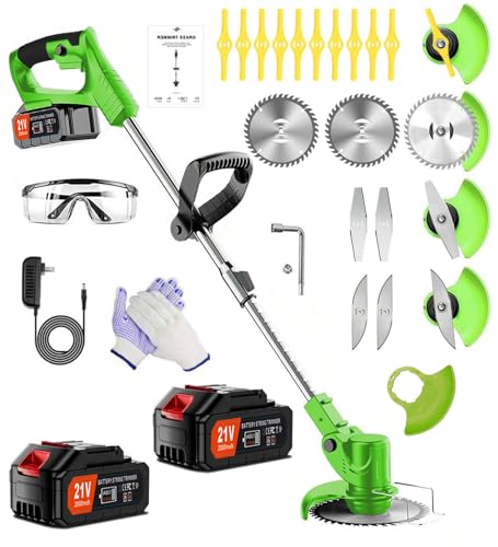 Cordless Weed Wacker-Electric Weed Wacker 3-in-1 Stringless Lightweight Weed Trimmer/Edger/Grass...