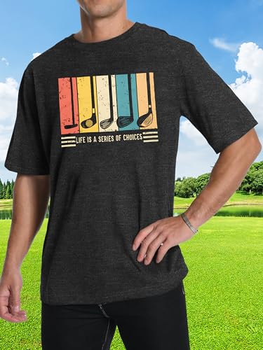 Golf Shirts for Men Funny Mens Golf Graphic T-Shirts Life is a Series of Choices Shirts Casual Sporty Tee Golf Gifts2