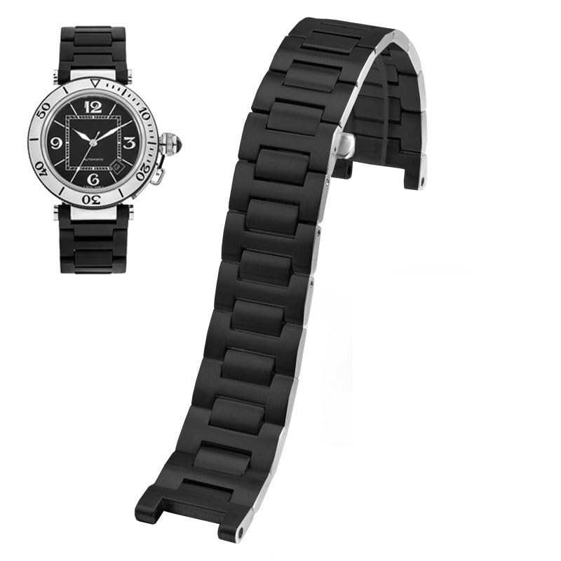 Bracelet de montre en acier inoxydable avec extrémité concave pour bracelet de montre de la série Cartier Pasha