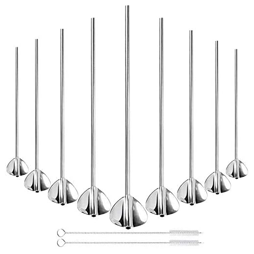 10PCS Pajitas Metalicas,Liuer Pajitas Reutilizables de Acero Inoxidable con 2 Cepillos sin Tóxico,Insípido y Resistente la Corrosión para Yeti 20oz 30oz RTIC Tumbler Yeti o Ozark Trail Ramblers copas