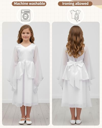 Disfraz de Ángel para Niñas 5-7 Años Blanco 4 Piezas miniatura 2
