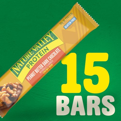 Image of Nature Valley Breakfast Bars, Protein Granola Bars, Peanut Butter Dark Chocolate, Chewy, Gluten-Free, Individually Wrapped, On-the-Go, No Artificial Flavors or High Fructose Corn Syrup, 15-Count Box