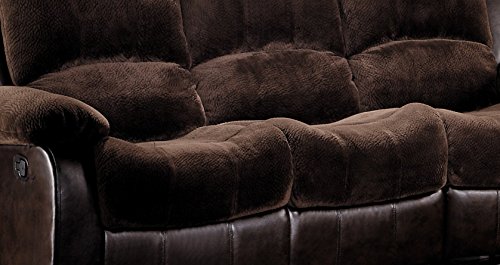 Homelegance Resonance 83" Microfiber Double Reclining Sofa, Dark Brown #TOP6