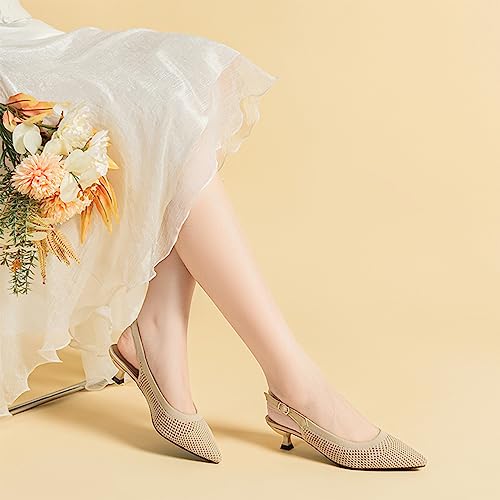 Image of youngshow Women's Slingback Kitten Heels for Work
