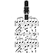 Notas musicales en blanco y negro sobre básculas Etiquetas de equipaje de cuero de la PU Etiquetas de equipaje de viaje para mujeres y hombres Etiquetas de identificación