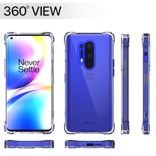 Image of Outlouders Back Cover for OnePlus 8 Pro Clear Transparent PC + TPU Bumper Case with Raised Edges for Shockproof Protection (Transparent)