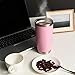 DOMICARE 20oz Stainless Steel Tumbler Bulk with Lid, Double Wall Vacuum Insulated Travel Mug, Powder Coated Coffee Cup,Pink, 12 Pack
