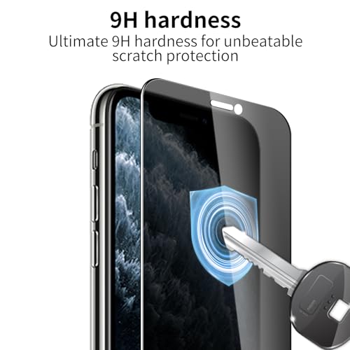 SUJASEN 3 Pack Privacy Screen Protector for iPhone 11 Pro Max/iPhone Xs Max, 9H Hardness Double Shatterproof Anti-Spy Tempered Glass Film, Easy Installation by SUJASEN - Used condition - Image 5