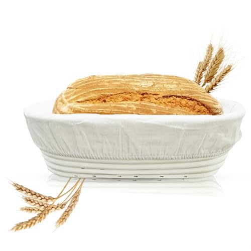 Gärkörbchen 28cm Gärkorb mit Leinentuch Oval Brotbackzubehör
