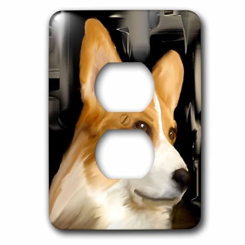 Cache de prise Corgi double plaque decorative pour interrupteur mural