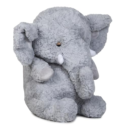 Image of ADORA Elephant Soft Toy for Kids - 50 cm Grey Animal Elephant Soft Toy for Baby of Plush Hugging Pillow Soft Toy for Kids Boy Girl Birthday Wife, Boyfriend, Husband, Couple Items