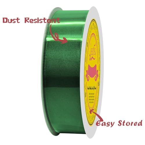 Image of Double Face Forest Green Satin Ribbon 1 inch X 25 Yards Polyester Forest Green Ribbon for Gift Wrapping Very Suitable for Weddings Party Hair Bow Invitation Decorations and More