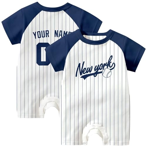 Image of KREDE Baby Clothes Unisex Bodysuit White Custom Name Number for Baby Boys