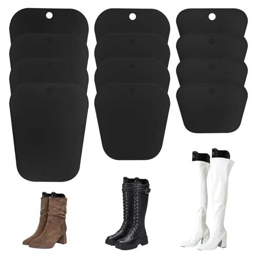 12 PcsBoot Shapers Form Inserts Long Boot Shapers for Long Boots UK Reusable Boots Tall Supports Boot Stand Inserts Plastic Shoe Trees Stand Holders Preventing Creasing Bending(Black 3 Sizes)