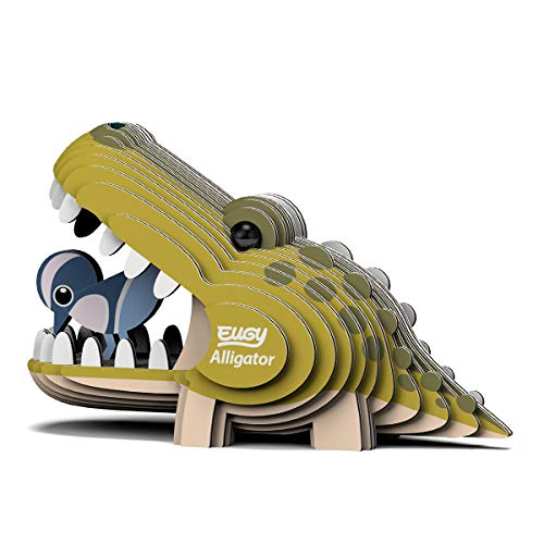 Eugy Alligator 3D Puzzle, 22 Piece Eco-Friendly Educational Learning Puzzles For Kids 6+ #TOP3
