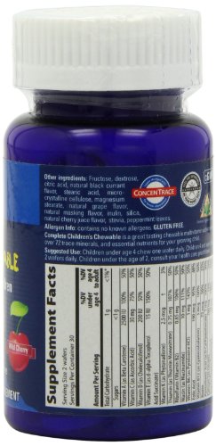 Trace Minerals | Kids Chewable Assorted Vitamin/Mineral Wafers | Gluten Free & Vegetarian Certified | Wild Cherry Flavor | 60 Count Bottles (Pack Of 2) #TOP3