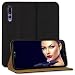 Produktbild mtb more energy® Leder-Tasche Bookstyle für Huawei P20 Pro (6.1'') - schwarz - Echtleder - Schutz-Case Wallet Folio Cover Hülle