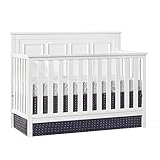 Oxford Baby Bennett 4-in-1 Convertible Baby Crib, Rustic White, GreenGuard Gold Certified