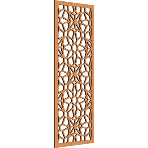 17 3/8"W x 44 3/8"H x 3/8"T Lock Haven Decorative Fretwork Wood Wall Panels, Cherry