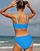 Girls Bathing Suits Size 8-10 Girls Swimsuits Light Blue Color Block Crisscross V Neck Adjustable Shoulder Cute Bikini Swim Two Piece Swimwear Sets