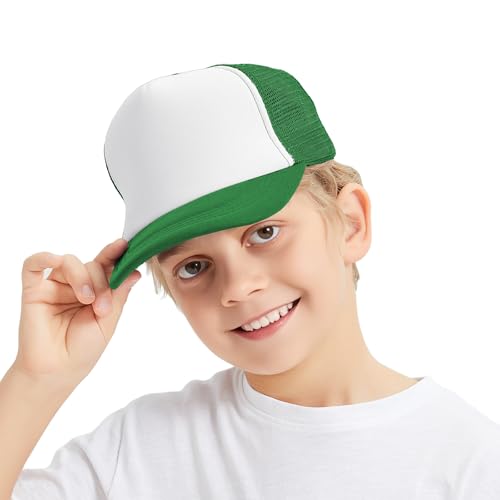 TopTie Kids 5 Panel Trucker Cap Mesh Snapback Hat Foam Front for Boys Girls Aged 3-7 Years Old