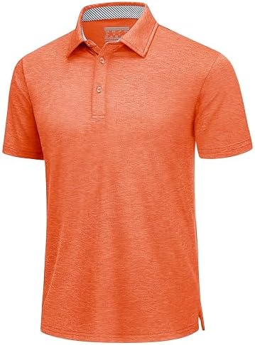 TACVASEN Men’s Golf Polo Shirts Short Sleeve Quick Dry Lightweight Casual Athletic Collared T-Shirts 3 Buttons