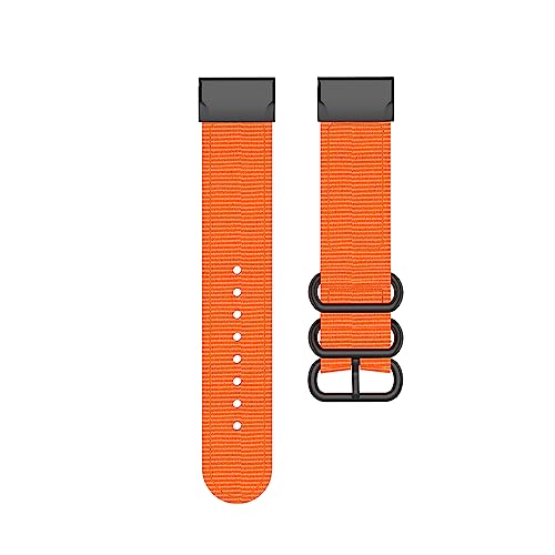 Canvas Uhrenarmband Kompatibel mit Garmin Fenix 5s / 5s Plus/Fenix 6s / 6s Pro/Fenix 7s Schnellverschluss Nylon Armband Verstellbare Aatmungsaktive Sportb&auml;nder Ersatzarmband (Orange)