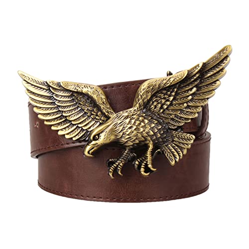 Western Belt,Men's Belt Fashion Personality Eagle Belt Buckle Youth Large Buckle Alloy Trousers Belt
