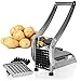 Produktbild com-four® Pommesschneider aus Edelstahl, spülmaschinengeeignet mit 2 Schneideeinsätzen- Pommespresse - Pommes Frites Schneider Gerät - Frittenpresse (1 Stück - silberfarben)