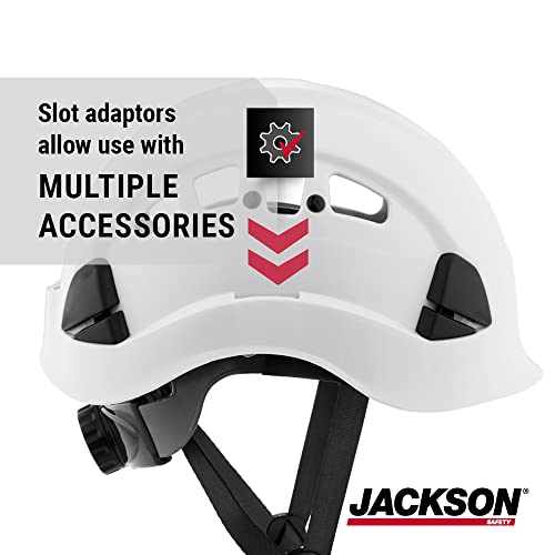 Jackson Safety Ch-400V Hard Hat, Industrial"Climbing" Style, 6-Pt.suspension, Vented, White, 20920 #TOP4