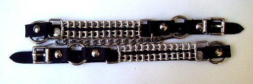 Dangerous Threads Biker Boots Boot Chains Black Topgrain Cowhide Leather With Cycle Chains #TOP2