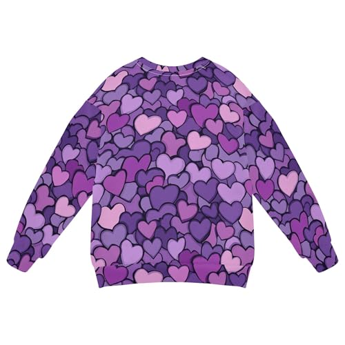 JUNZAN Purple Hearts Day Purple Hearts Kids Girls Pullover Hoodie Crewneck Sweatshirt With Hoodie Sports 4T2