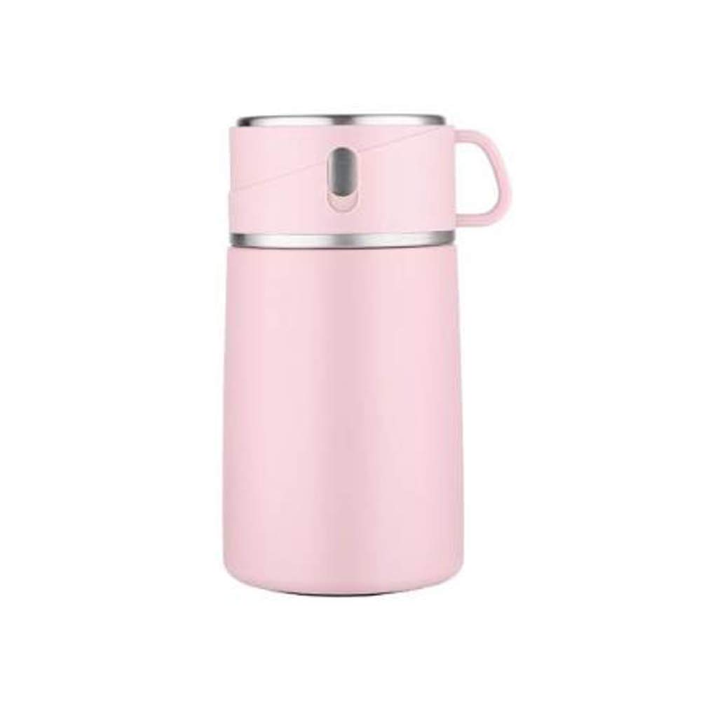 Tarro de comida de acero inoxidable REYG de 800 ml con cuchara para sopa caliente rosa