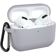 Silicone Case Cover Compatible with Apple AirPods Pro, Protective Soft Case with Carabiner for Airpods Pro 2