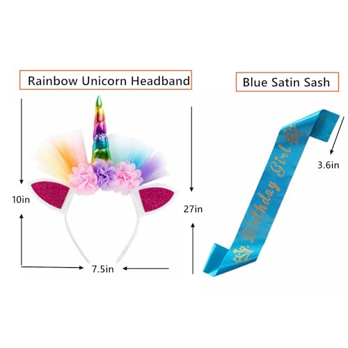 Image of Rainbow Birthday Outfits for Girls-T-shirt,Tutu Skirt Dress,Ruffle Socks,Headband,Unicorn Gifts for Girls