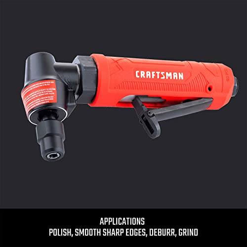 CRAFTSMAN 1/4-in Angle Die Grinder with Spindle Lock, 21,000 RPM High-Speed Power, Angled Head for Tight Areas, Built-in Muffler, Ergonomic Insulated Handle thumbnail 4
