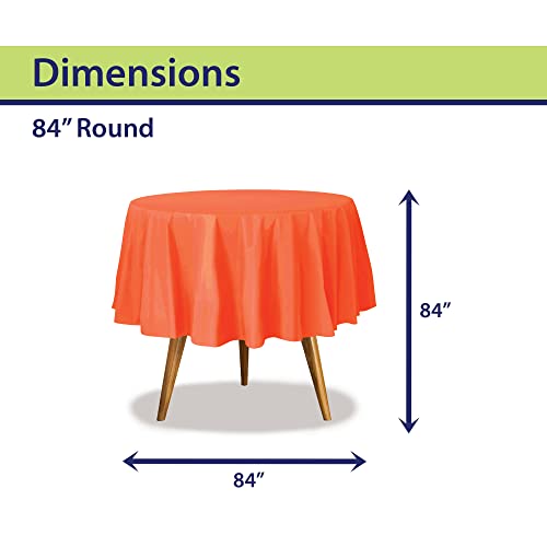 Image of Party Dimensions Red Disposable Plastic Tablecloth for Round Tables (36 Pack) Table Cloths for Parties, Events & Weddings, Indoors & Outdoors, 84 inches, Plastic Table Cover