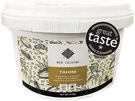 Med Cuisine Tahini - All Natural 100% Roasted Humera Single Origin Sesame Seeds Paste - Vegan, Gluten-Free, Peanut Free, Nut Free, Soy Free - 2.5KG