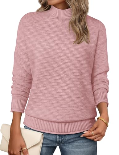 Image of MEROKEETY Women's Turtleneck Long Sleeve Sweater 2025 Fall Cozy Knit Loose Casual Trendy Pullover Tops Winter Clothes