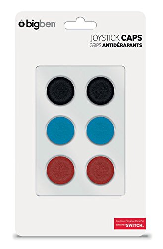 BigBen Interactive SWITCHCAPS - Grips para Joy-con de silicona cubiertas para Joysticks de Switch en 3 pares multicolor: azul, naranja y negro