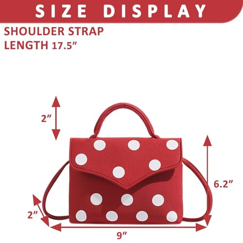 Bolso Tote para Mujer rojo con lunares estilo vintage miniatura 4