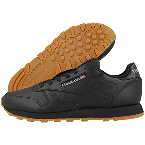 Image of Reebok Women's Classic Leather Low-Top Sneakers, Black (Black /Gum), 8 UK