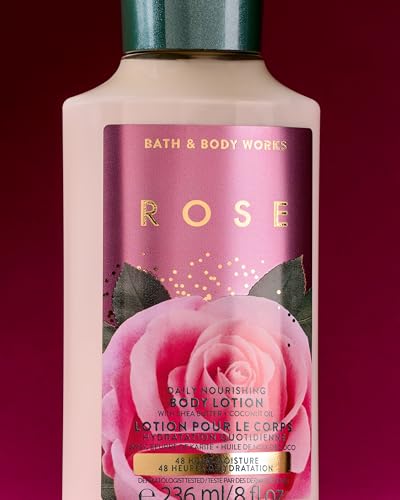 Image of Bath & Body Works Rose Body Lotion (Shea Butter + Coconut Oil) | 48Hr Moisture | 236 ml / 8 fl oz | | Fragrance - Botanicals & Blooms | Gender - Women